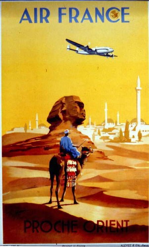 Affiche AIR FRANCE Proche Orient GUERRA